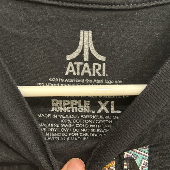 Atari Men’s Extra Large (XL) Graphic Tee by Ripple Junction - Black/classic logo - Picture 3 of 5